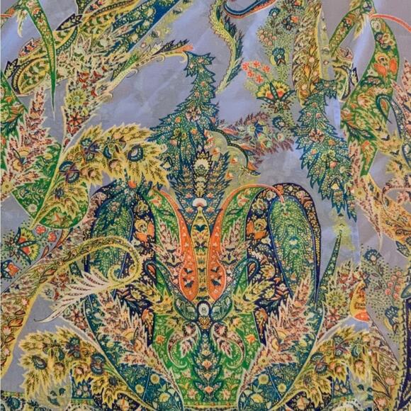 Umgee Kimono Topper Blue Paisley Print Semi Sheer Size M/L - Picture 6 of 9